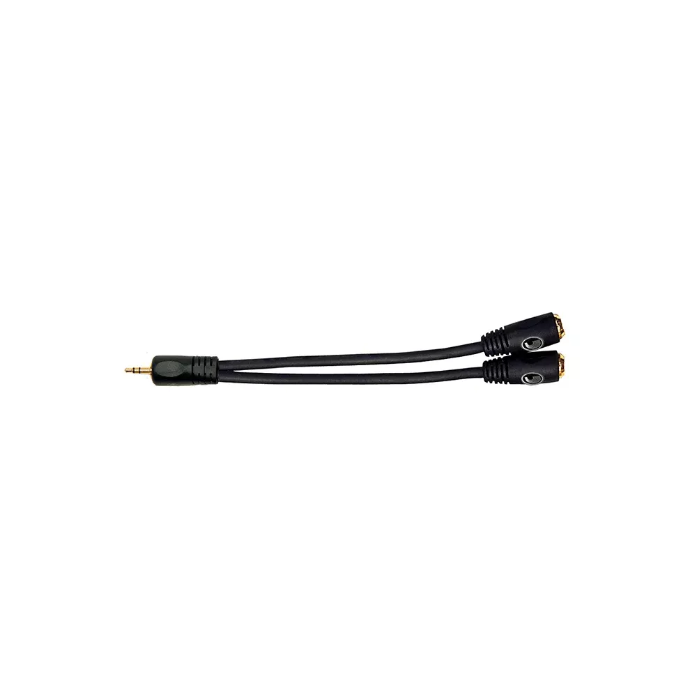 1/8 Inch Male Stereo to Dual 1/8 Inch Female Stereo