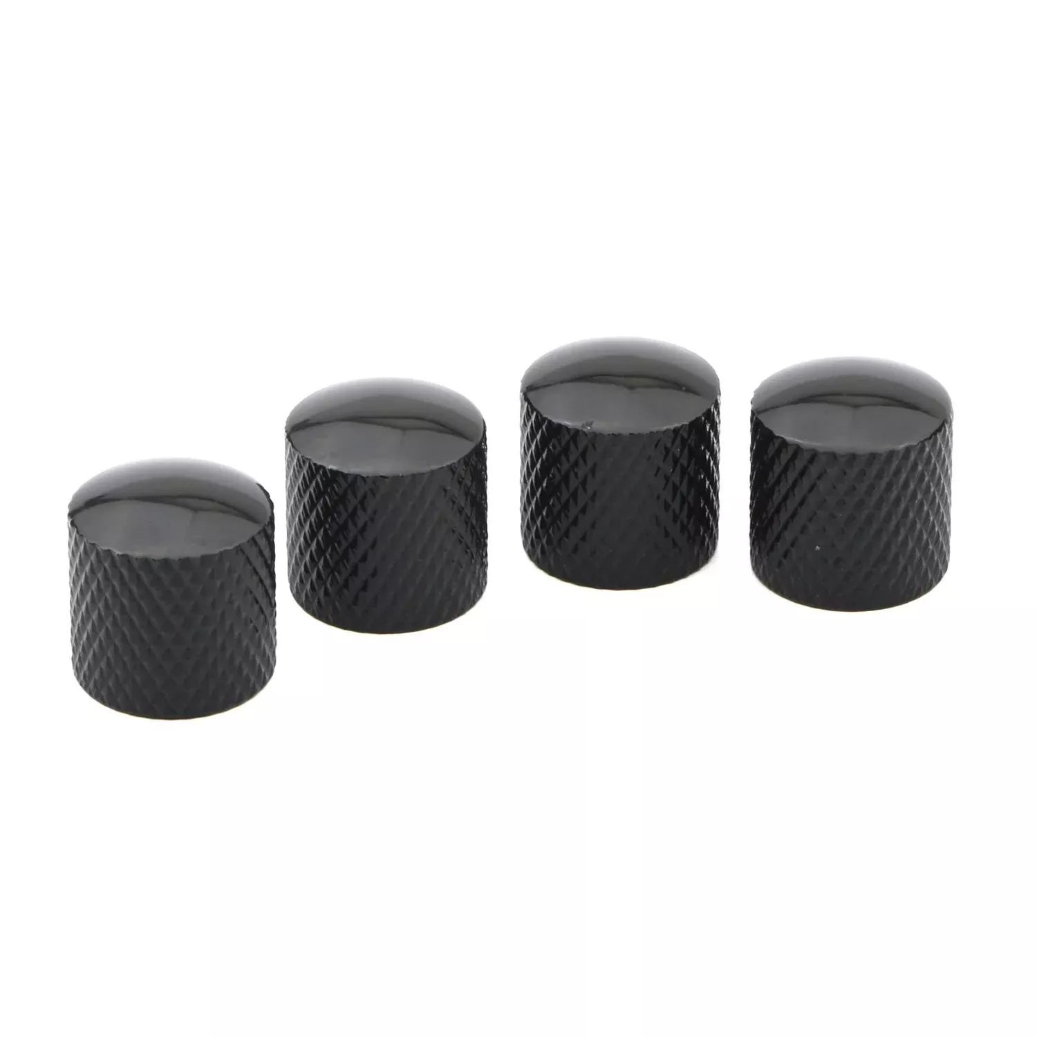 4Pcs Black Metal Guitar Control Knob Volume Tone Control Dome Knobs Guitar Bass Parts