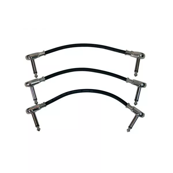 6" Patch Cable w/ Pancake Connectors (Black) - 3 Pack