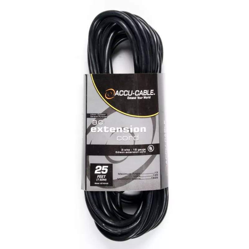 Accu-Cable EC163-25 IEC Power Extension Cable – 25 ft