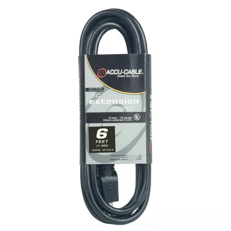 Accu-Cable EC163-6 IEC Power Extension Cable – 6 ft