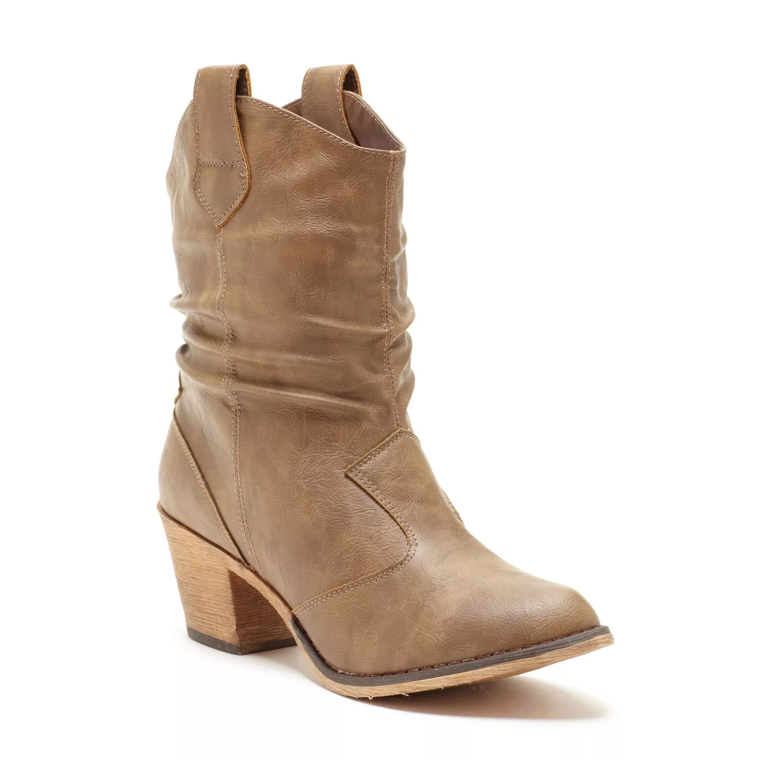charles Albert Womens Boot - Modern Western cowboy Distressed Boot with Pull-Up Tabs (Mocha, 11)