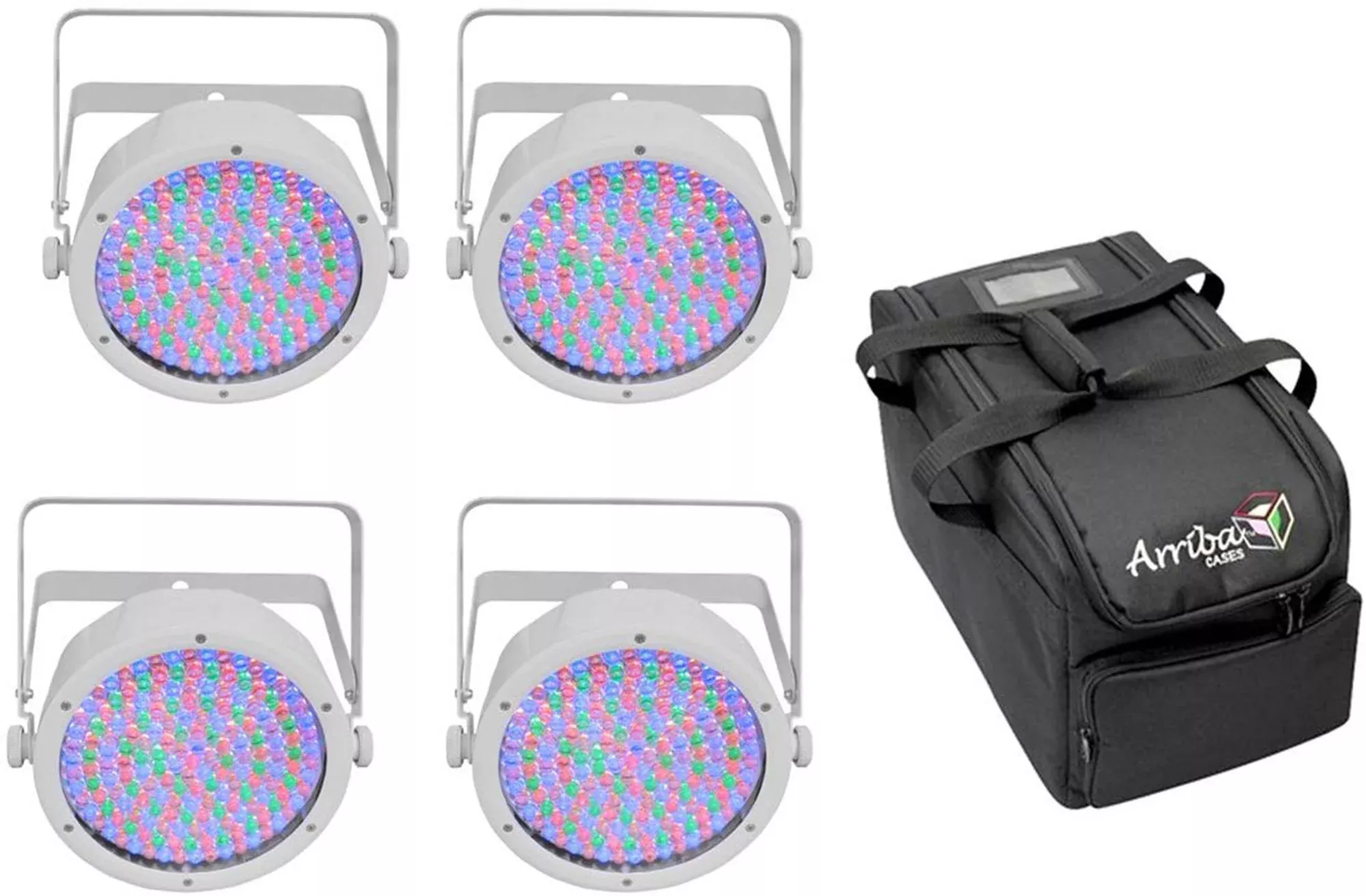 Chauvet DJ EZpar 64 RGBA Battery Wash Light Pkg - 4 Pack w/ Carry Bag