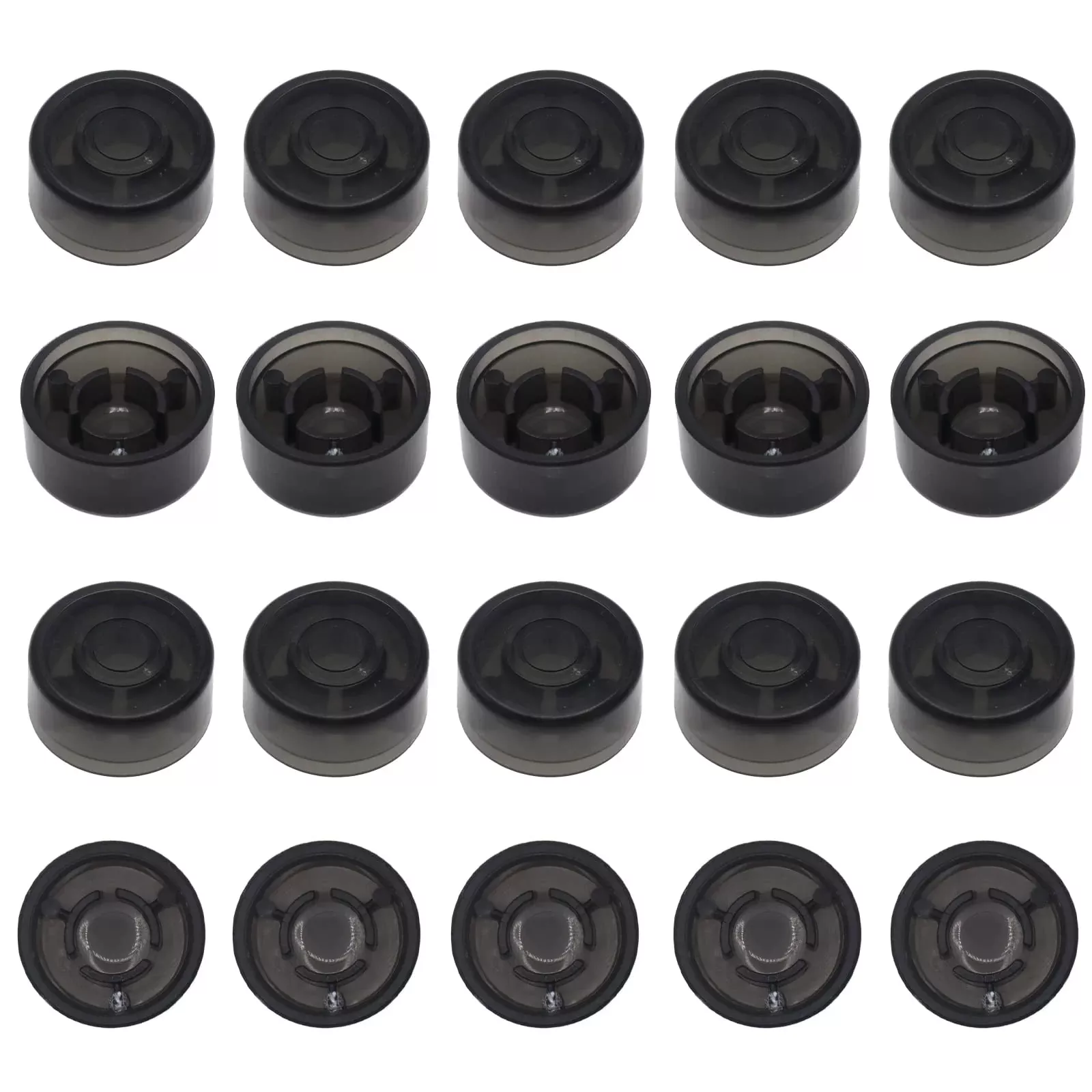 Cheerock 20Pcs Black Guitar Effect Footswitch Topper, Guitar Pedals Footswich Protection Caps, Plastic Guitar Pedal Footswitch T
