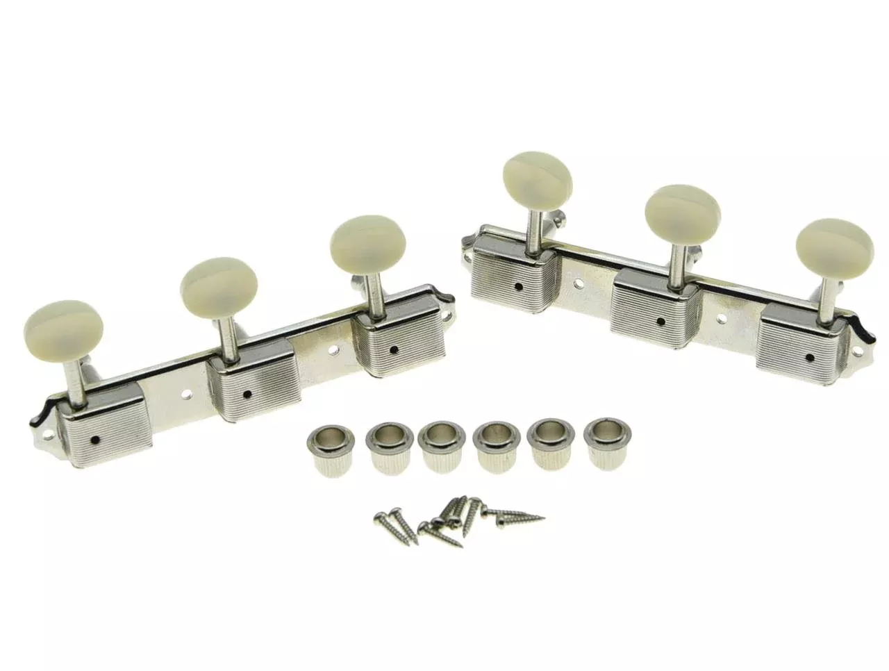 Dopro Nickel w/Aged White 3 per side 3x3 on a Plate Vintage Guitar Tuning Keys for Epiphone LP JR