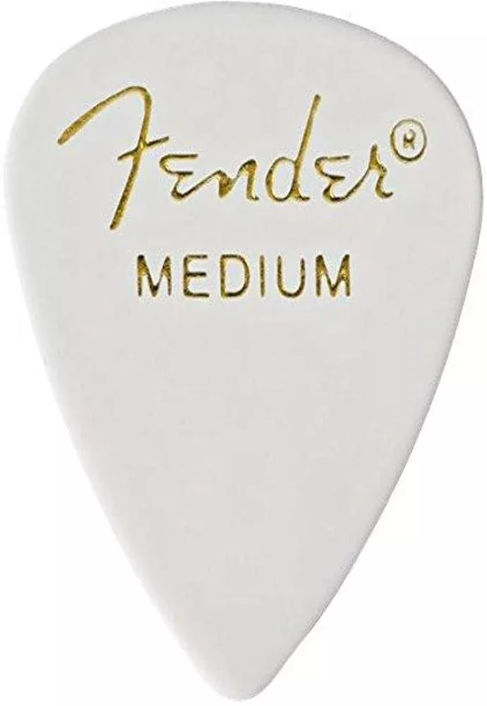 Fender Classic Celluloid Guitar Picks 351 Shape, White, Medium, 144-Pack