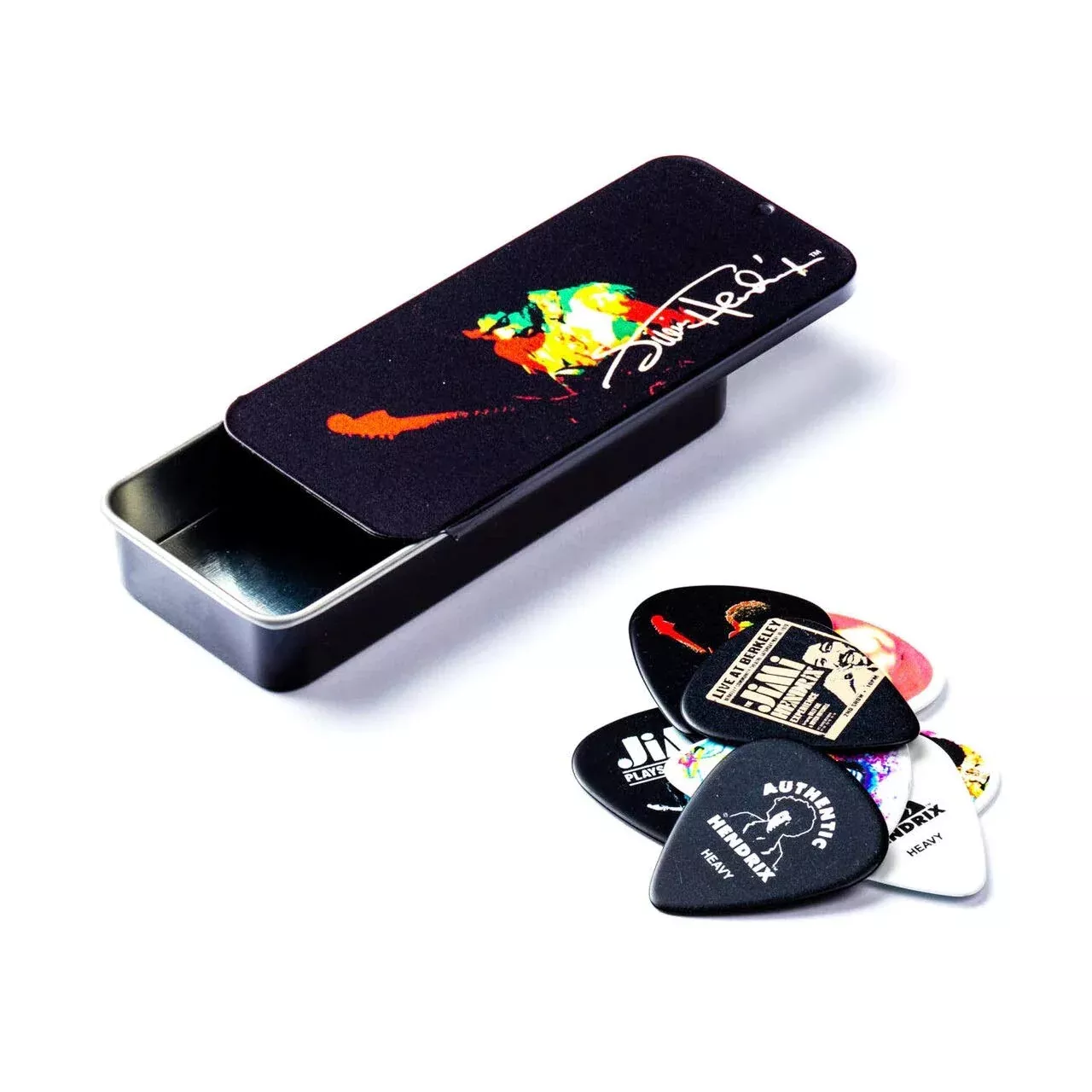 JIM DUNLOP JHPT04H Jimi Hendrix Band of Gypsys Pick Tin, Assorted, Heavy, 12 Picks/Tin