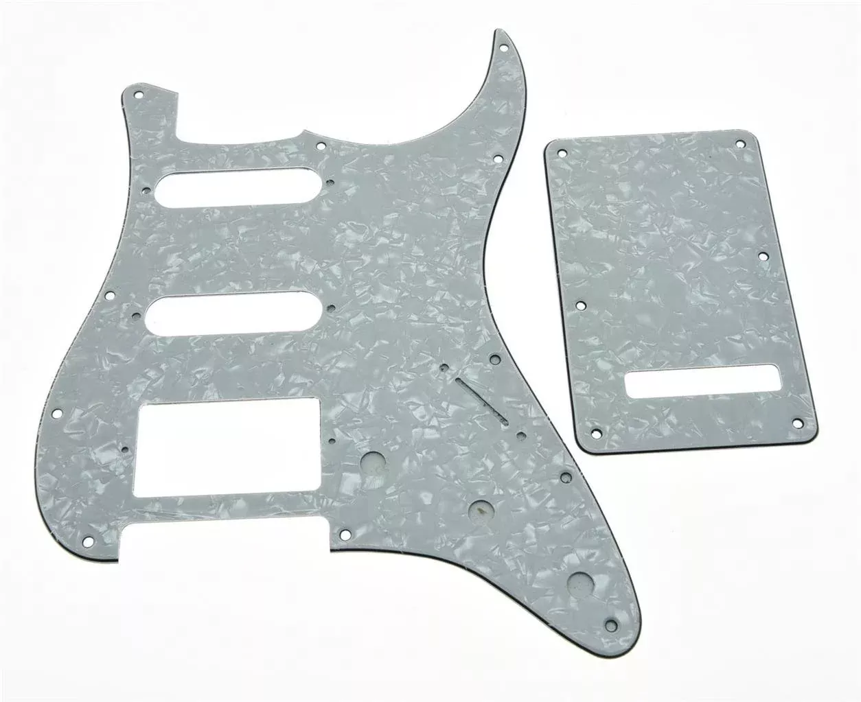 KAISH 11 Hole ST/Strat Style Pickguard HSS Pick Guard with ST Back Plate Tremolo Trem Cover for Stratocaster/Strat Made in USA/M