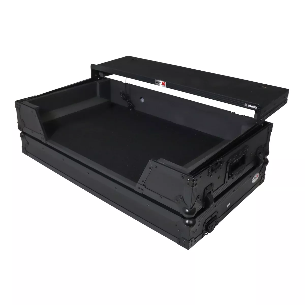 ProX ATA Flight Case For Pioneer XDJ-AZ DJ Controller with Laptop Shelf 1U Rack Space, Wheels, and LED – Black