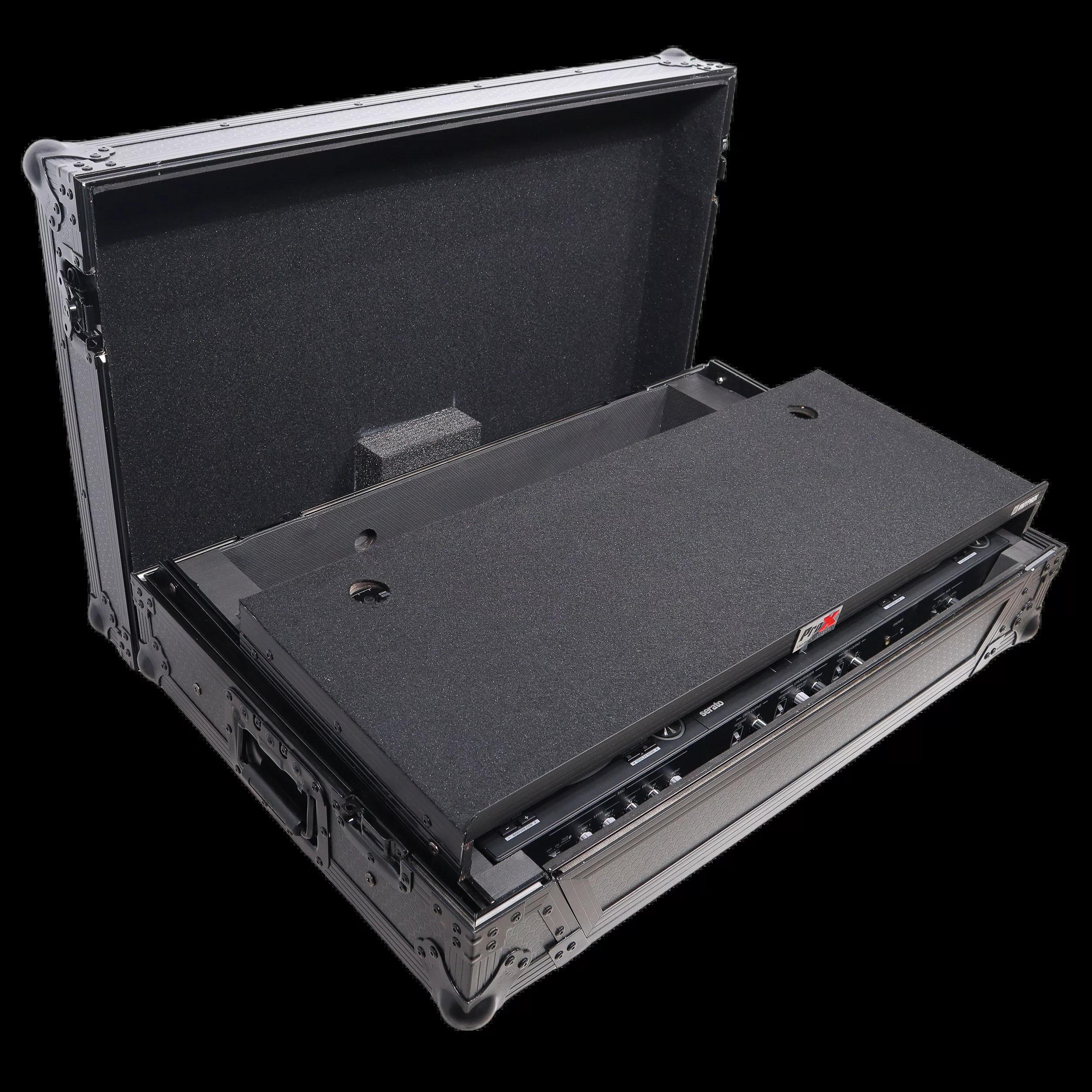 ProX ATA Style Flight Case for Pioneer DDJ-REV7 DJ Controller with Laptop Shelf Wheels and 1U Rackspace