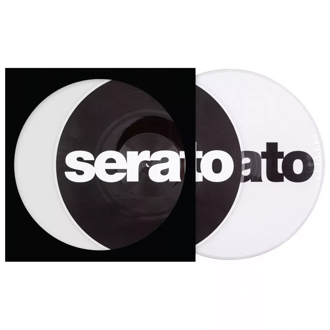 Serato 2x 12-inch Reversible Logo Vinyl - Black on White & White on Black