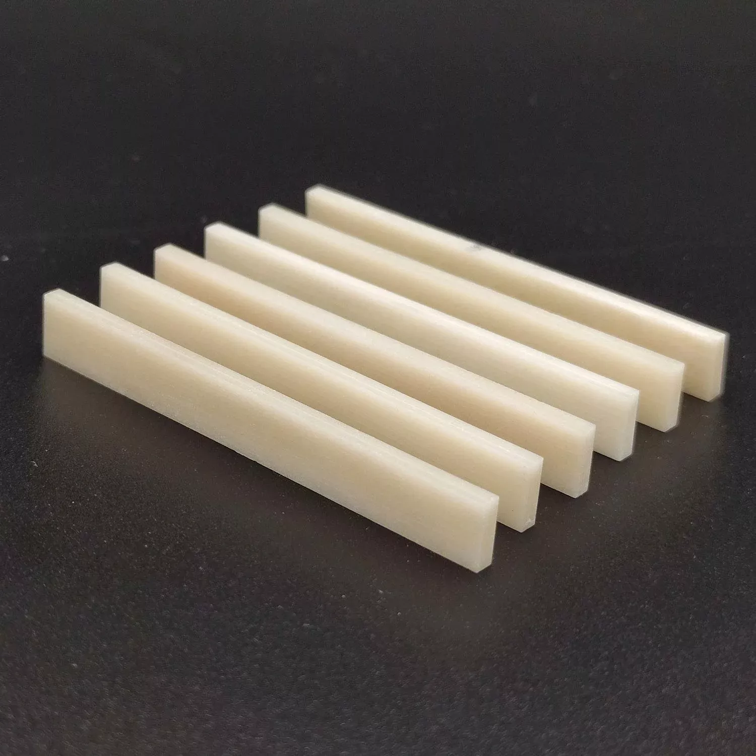 Vencetmat 6Pcs Unbleached Blank & Uncut Guitar Saddles Pure Bone for Electric & Acoustic & Classical & Cigar Guitar, Mandolin, B