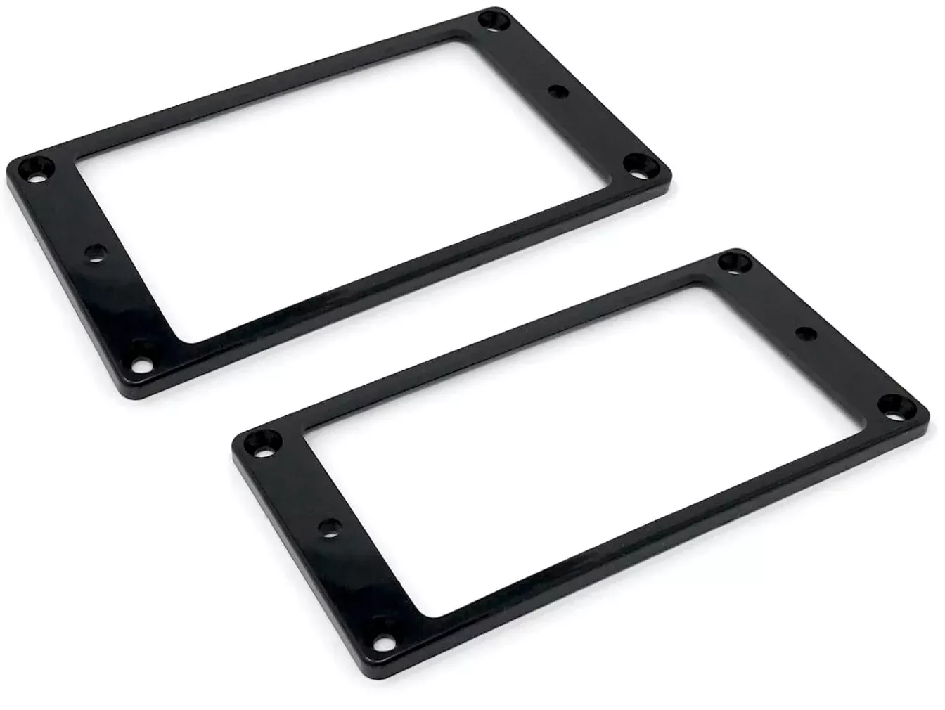 Vintage Forge Black Humbucker Pickup Mounting Ring for Import Guitars 1/8 Inch (89mm x 45mm x 3mm) 2-pack Flat Bottom HR3300F-BL